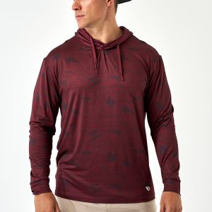 Performance Hoodie - Maroon Texas Camo