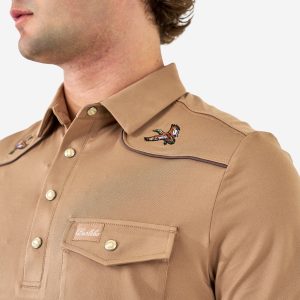 Pearl Snap Performance Polo - Mallards - Khaki