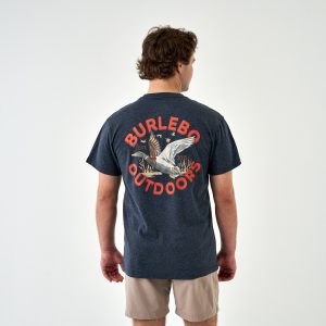 Short Sleeve Tee - Old School Duck Hunt - Heather Navy