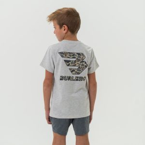 Youth Short Sleeve Tee - Flying B Logo - Heather Ash Grey