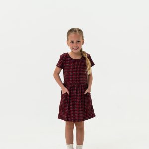 Youth Moxie Dress - Georgia - Black & Red