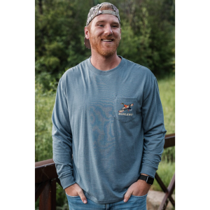 Suns Up Birds Down - LS - Heather Blue Jean