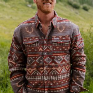 Whitetail Deer Aztec - Long Sleeve Twill