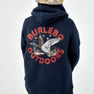 Youth Fleece Hoodie - Old School Duck Hunt - Navy