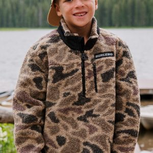 Youth Sherpa Jacket 1/4 Zip - Rocky Mountain Camo